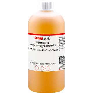 Methyl orange indicator solution c(C14H14N3SO3Na)=1 g/L(含乙醇)