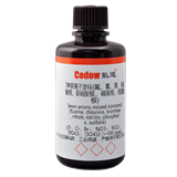 7种阴离子混标(氟、氯、溴、硝酸根、亚硝酸根、磷酸根、硫酸根) c[F-、Cl-、Br-、NO3-、NO2-、(PO4)3-、(SO4)2-]=100 ppm